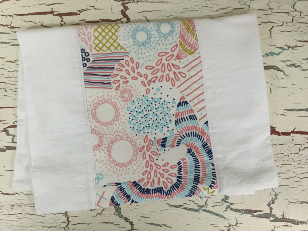 Modern Floral Line Art Burp Cloth