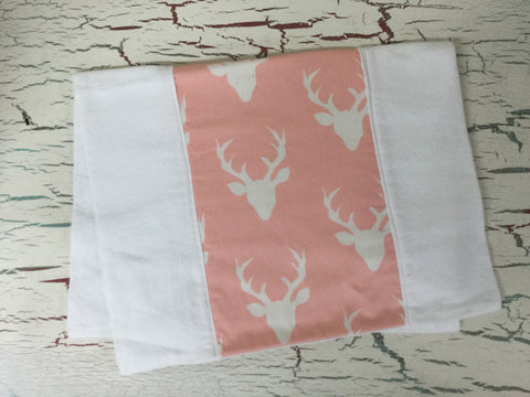 Buck Forest in Pink Burp Cloth