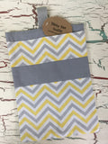 Light Gray and Yellow Chevron Diaper/Wipee Case