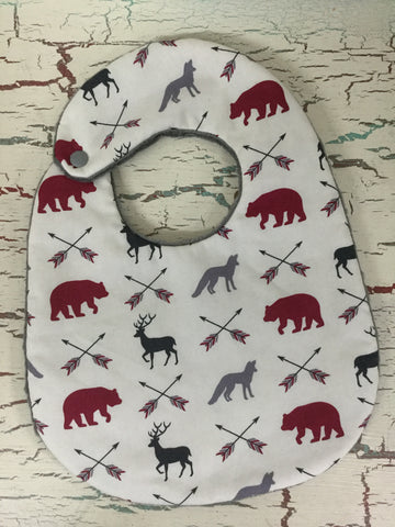 Fox and Bear Bib