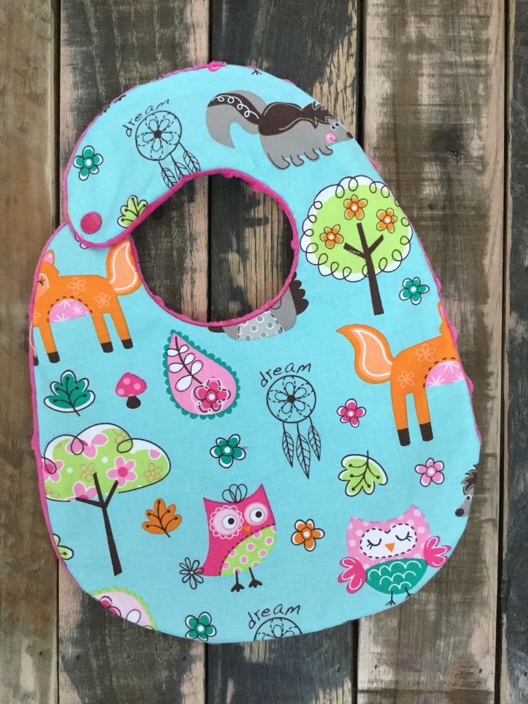 Woodland Gypsy Collage Aqua Bib