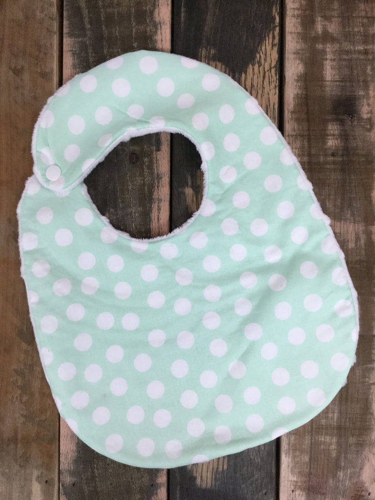 Mint and White Crazy Dot Bib