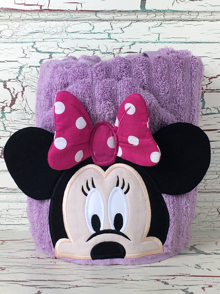 Hooded Bath Towel Mouse Girl Purple