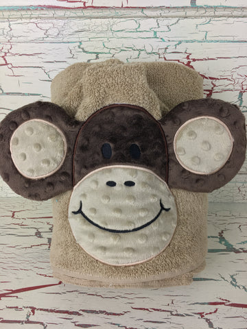 Hooded Bath Towel Monkey Boy