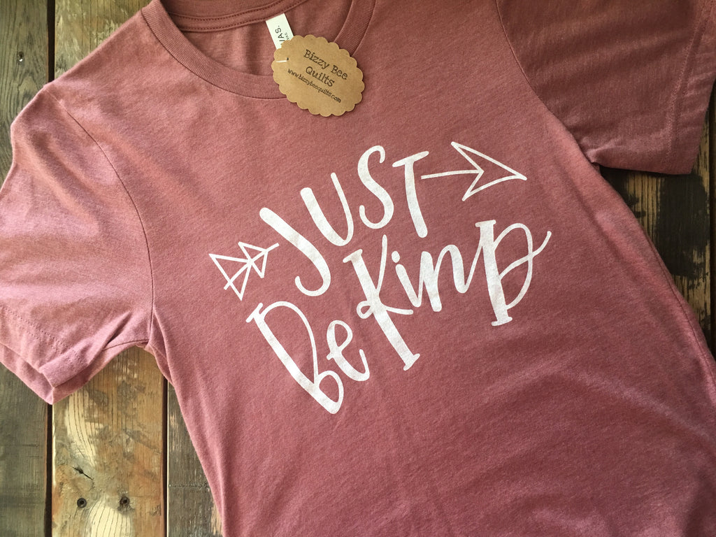 Just Be Kind Heathered Mauve Crew T-Shirt