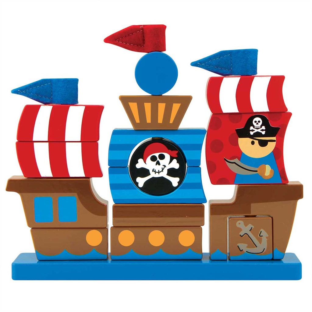 Stephen Joseph Timeless Toys Wooden Stacking Set Pirate