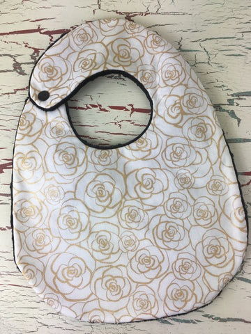 Ivory and Gold Rose Bib