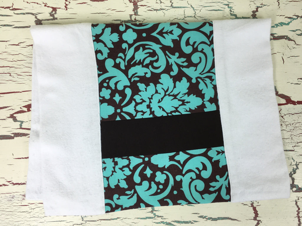 Brown and Aqua Damask