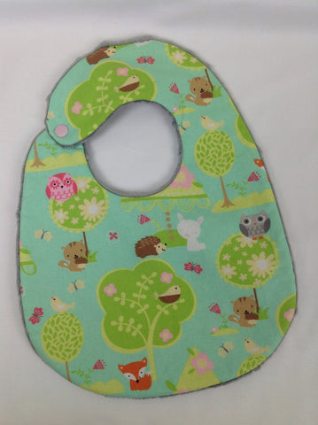 Woodland Aqua Girl Bib