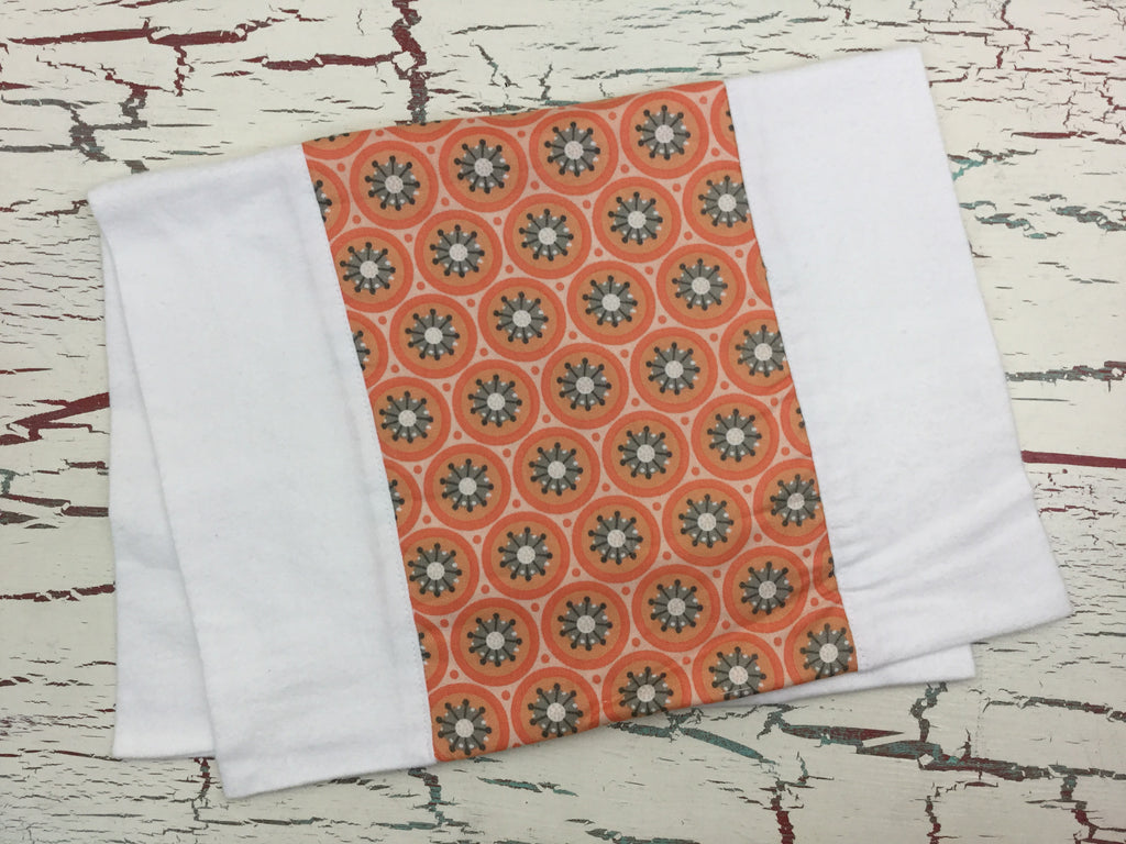 Coral and Gray Jacks Burp Cloth