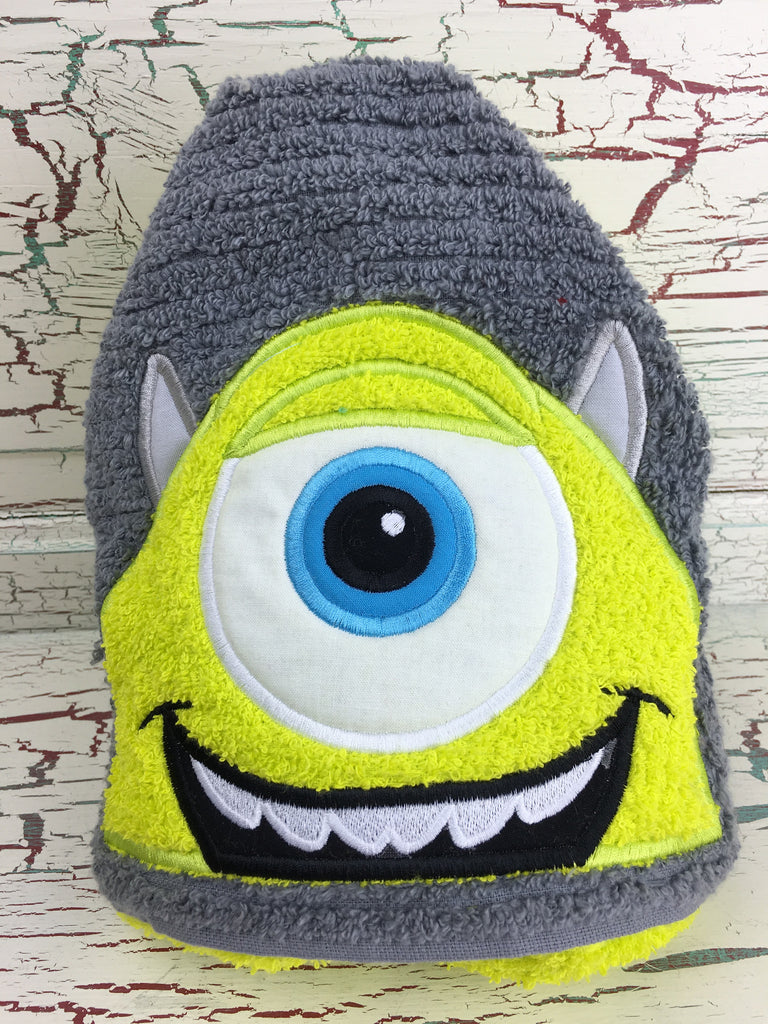 Hooded Bath Towel Green One Eyed Monster