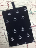 Navy and White Anchors Diaper/Wipee Case