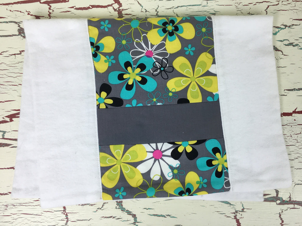 Lagoon Far Out Floral Gray Burp Cloth