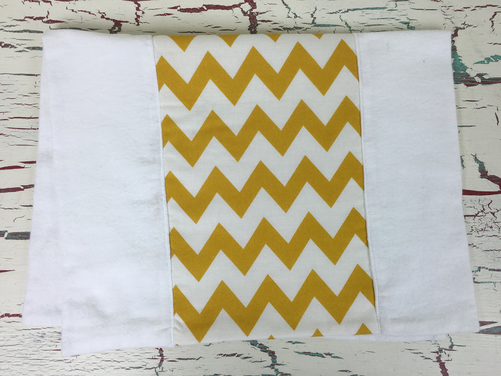 Ivory and Mustard Chevron Burp Cloth