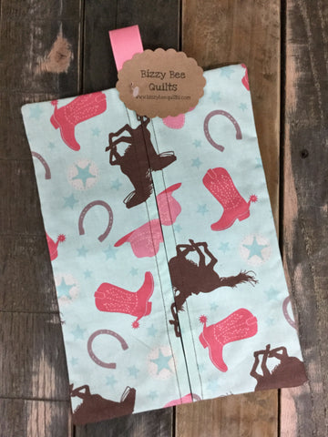 Rodeo Rider Mint Diaper/Wipee Case