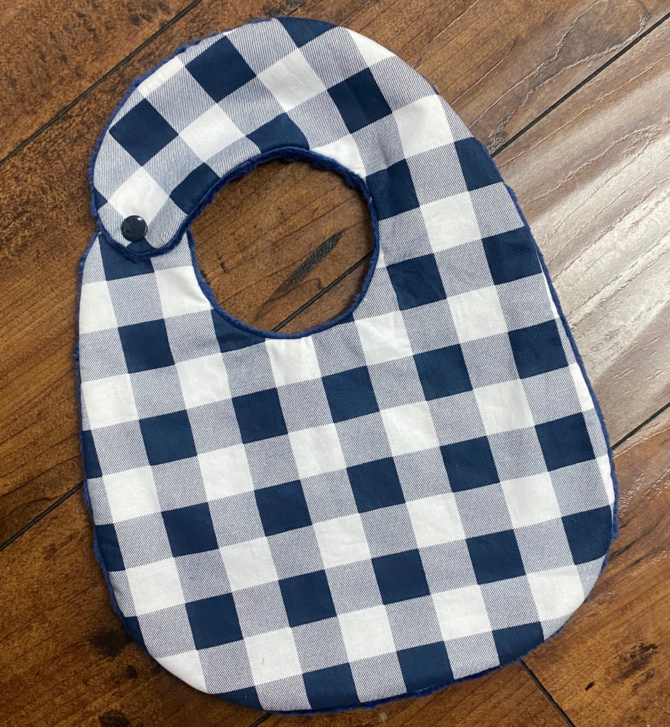 Navy Buffalo Check Bib