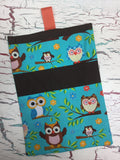 Owls on Teal Diaper/Wipee Case