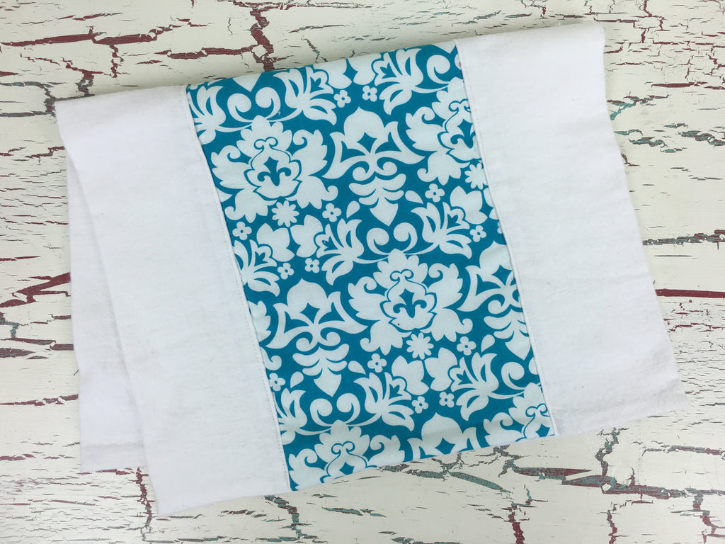 Turquoise and White Damask