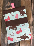 Rodeo Rider Mint Diaper/Wipee Case
