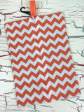 Orange and White Chevron Diaper/Wipee Case