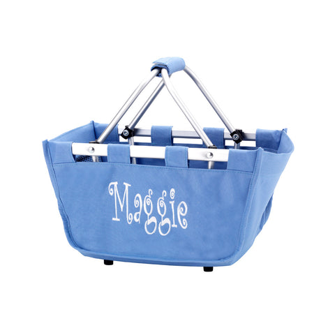Wholesale Boutique Mini Market Tote Blue Hydrangea